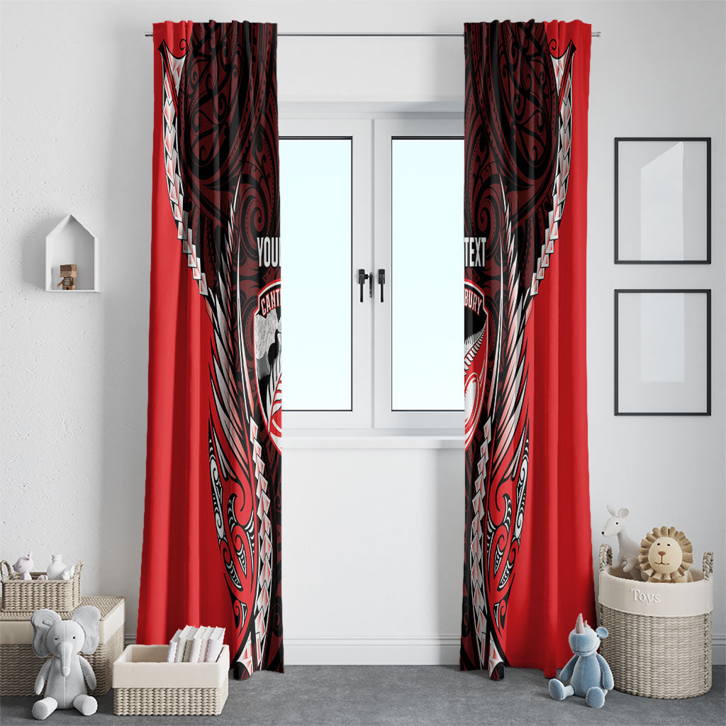 Canterbury 2026 Rugby Custom Window Curtain NZ Maori Silver Fern LT14 - Polynesian Pride