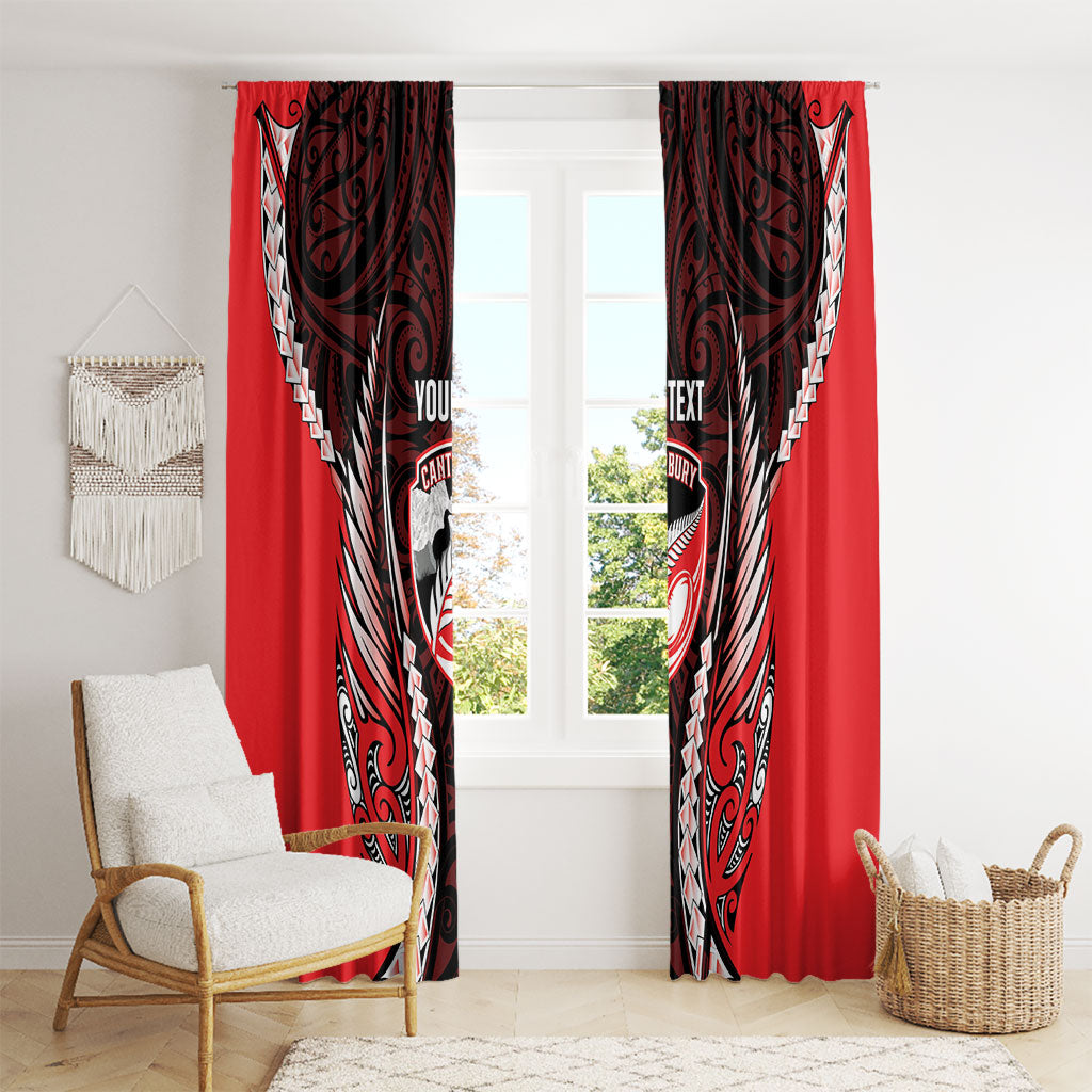 Canterbury 2026 Rugby Custom Window Curtain NZ Maori Silver Fern LT14 - Polynesian Pride