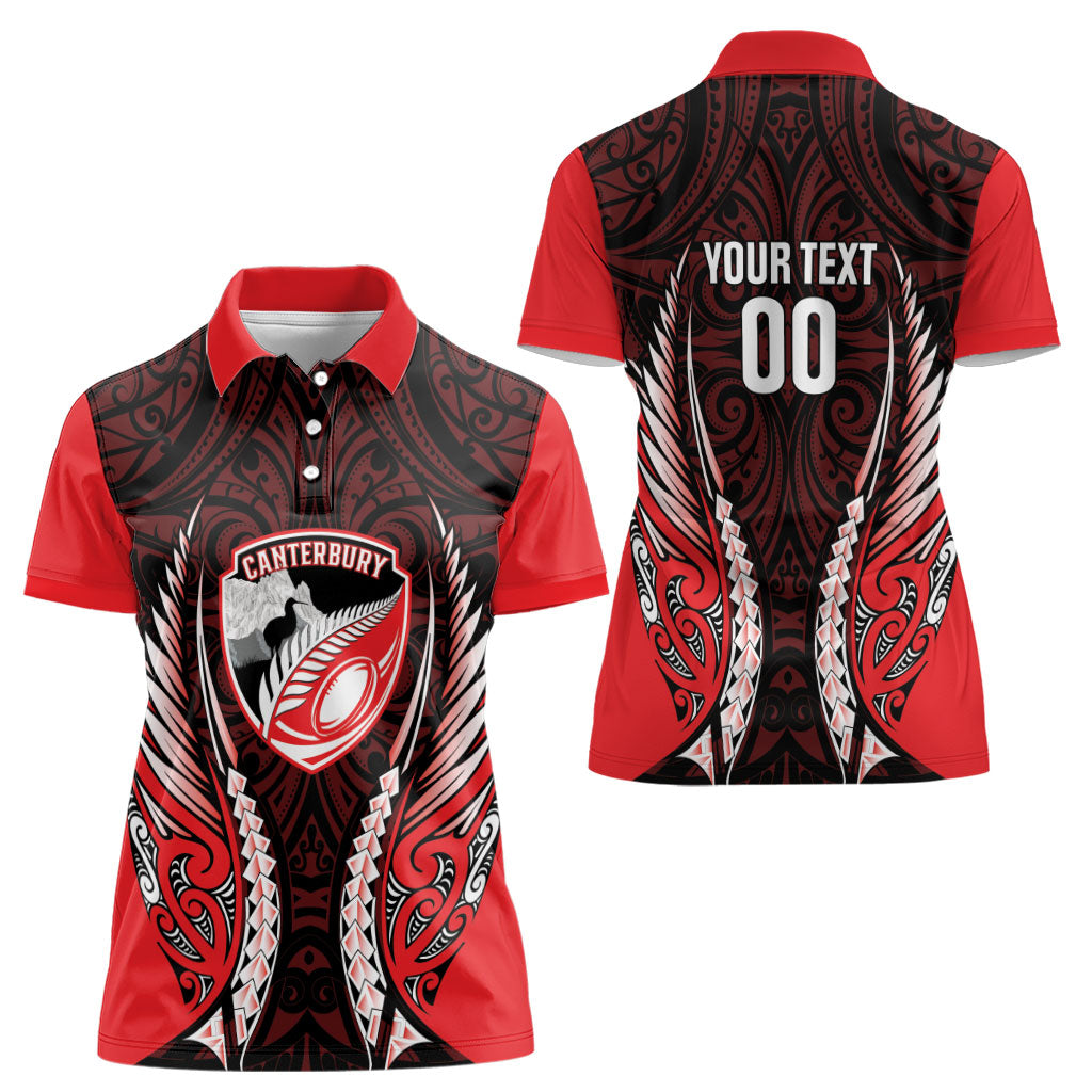 Canterbury 2026 Rugby Custom Women Polo Shirt NZ Maori Silver Fern