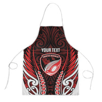 Counties Manukau 2026 Rugby Custom Apron NZ Maori Silver Fern LT14 Red - Polynesian Pride