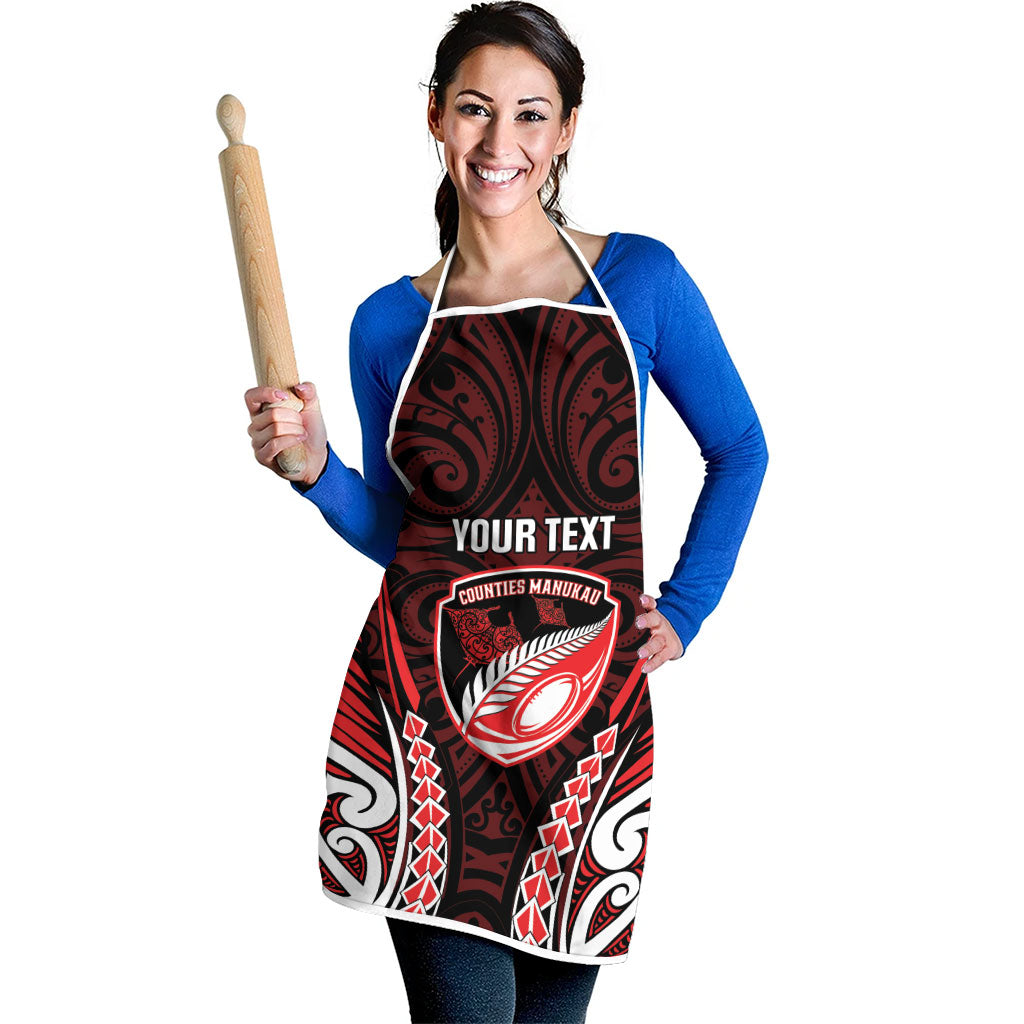 Counties Manukau 2026 Rugby Custom Apron NZ Maori Silver Fern LT14 - Polynesian Pride