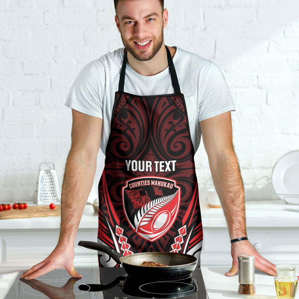 Counties Manukau 2026 Rugby Custom Apron NZ Maori Silver Fern LT14 - Polynesian Pride