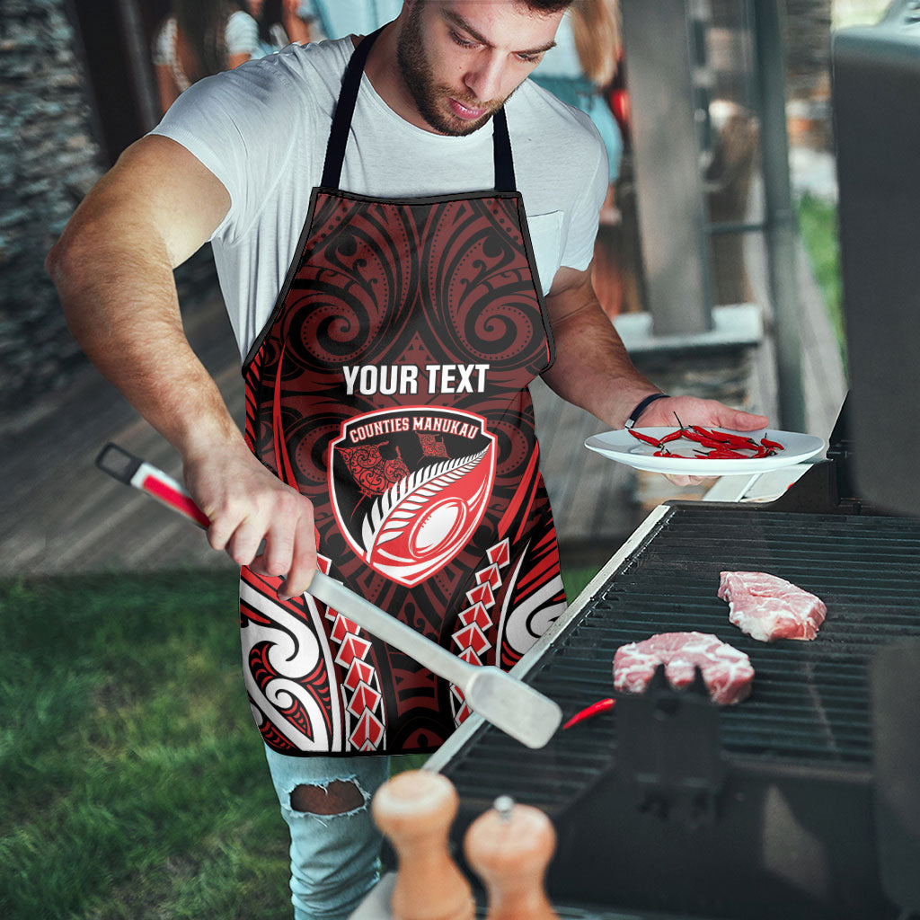 Counties Manukau 2026 Rugby Custom Apron NZ Maori Silver Fern LT14 - Polynesian Pride
