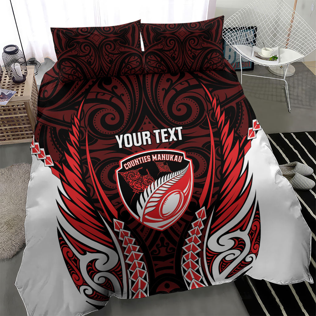 Counties Manukau 2026 Rugby Custom Bedding Set NZ Maori Silver Fern