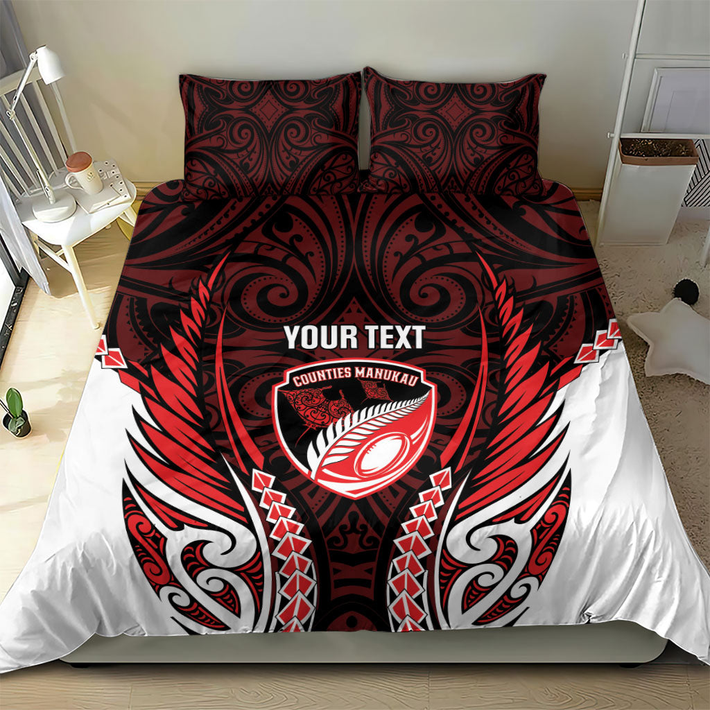 Counties Manukau 2026 Rugby Custom Bedding Set NZ Maori Silver Fern