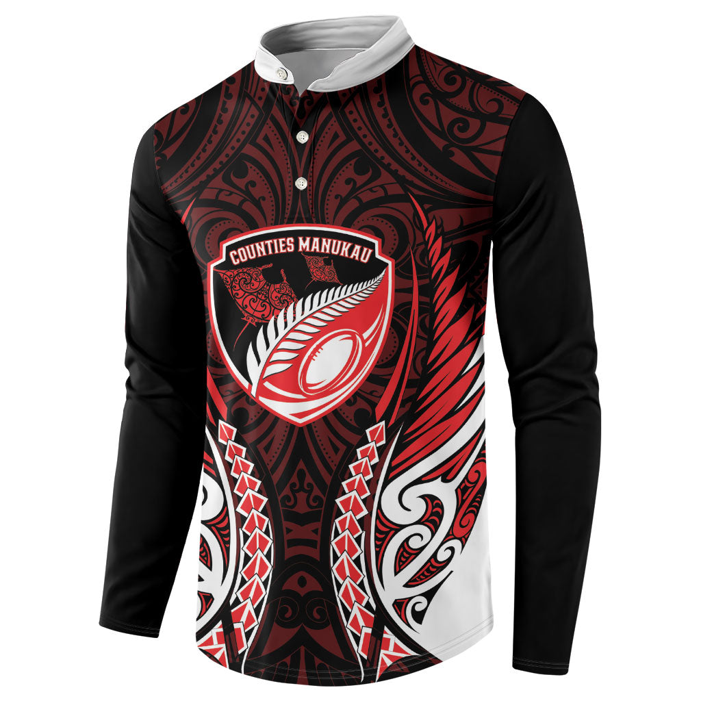 Counties Manukau 2026 Rugby Custom Button Sweatshirt NZ Maori Silver Fern LT14 - Polynesian Pride