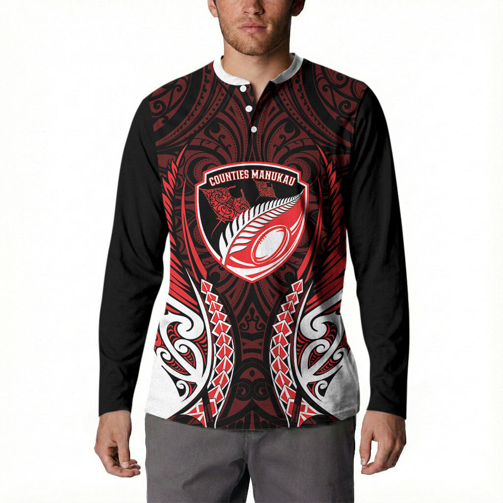 Counties Manukau 2026 Rugby Custom Button Sweatshirt NZ Maori Silver Fern LT14 - Polynesian Pride