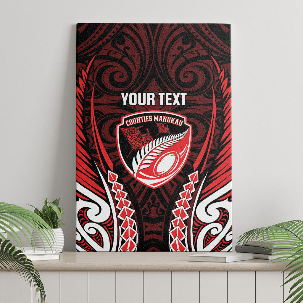 Counties Manukau 2026 Rugby Custom Canvas Wall Art NZ Maori Silver Fern