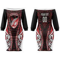 Counties Manukau 2026 Rugby Custom Couples Matching Off The Shoulder Long Sleeve Dress and Hawaiian Shirt NZ Maori Silver Fern LT14