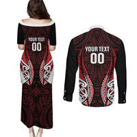 Counties Manukau 2026 Rugby Custom Couples Matching Puletasi and Long Sleeve Button Shirt NZ Maori Silver Fern
