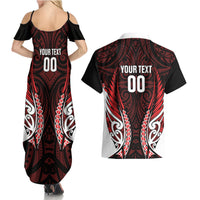 Counties Manukau 2026 Rugby Custom Couples Matching Summer Maxi Dress and Hawaiian Shirt NZ Maori Silver Fern
