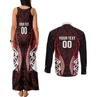 Counties Manukau 2026 Rugby Custom Couples Matching Tank Maxi Dress and Long Sleeve Button Shirt NZ Maori Silver Fern