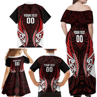 Counties Manukau 2026 Rugby Custom Family Matching Off Shoulder Maxi Dress and Hawaiian Shirt NZ Maori Silver Fern