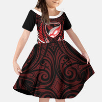 Counties Manukau 2026 Rugby Custom Family Matching Short Sleeve Bodycon Dress and Hawaiian Shirt NZ Maori Silver Fern