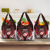 Counties Manukau 2026 Rugby Custom Grocery Bag NZ Maori Silver Fern LT14 3-pack One Size Red - Polynesian Pride