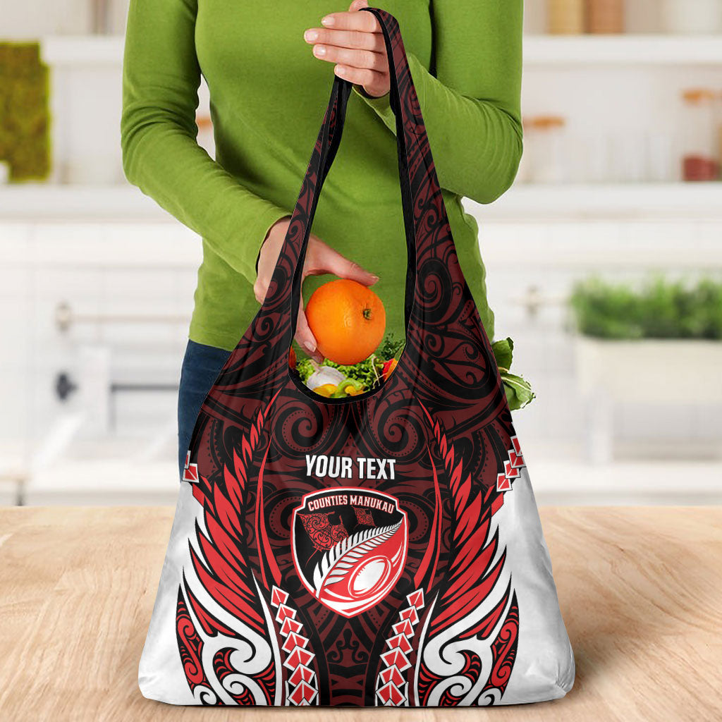 Counties Manukau 2026 Rugby Custom Grocery Bag NZ Maori Silver Fern LT14 - Polynesian Pride