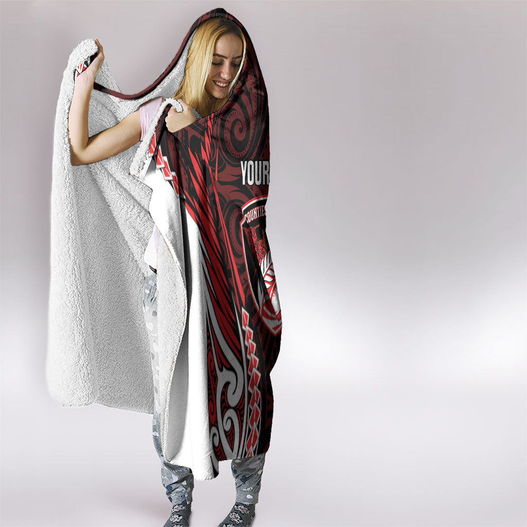 Counties Manukau 2026 Rugby Custom Hooded Blanket NZ Maori Silver Fern LT14 - Polynesian Pride