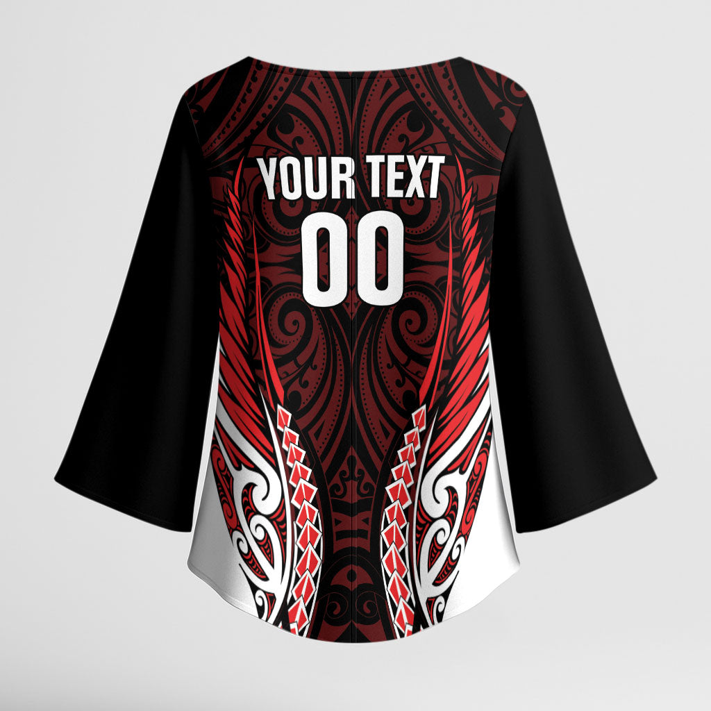 Counties Manukau 2026 Rugby Custom Kimono Sleeve Blouse NZ Maori Silver Fern