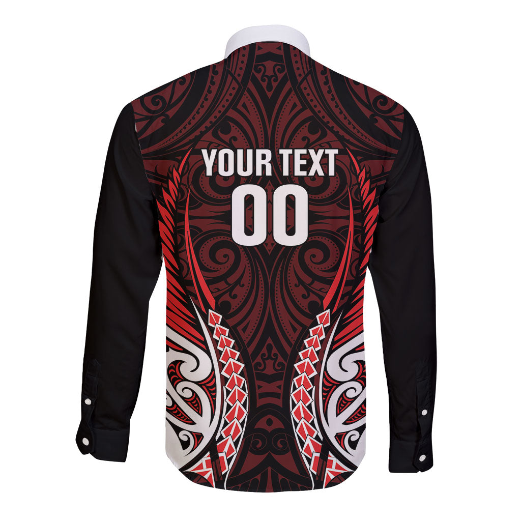 Counties Manukau 2026 Rugby Custom Long Sleeve Button Shirt NZ Maori Silver Fern LT14 - Polynesian Pride