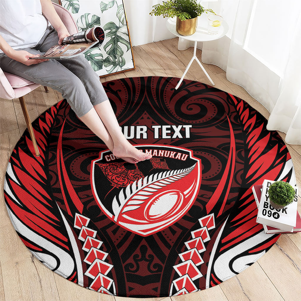 Counties Manukau 2026 Rugby Custom Round Carpet NZ Maori Silver Fern LT14 - Polynesian Pride
