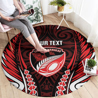 Counties Manukau 2026 Rugby Custom Round Carpet NZ Maori Silver Fern LT14 - Polynesian Pride