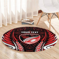 Counties Manukau 2026 Rugby Custom Round Carpet NZ Maori Silver Fern LT14 - Polynesian Pride