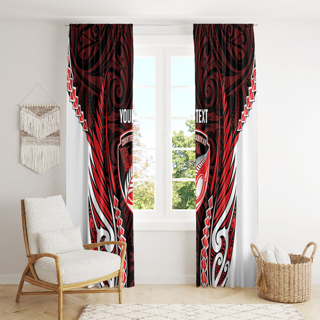 Counties Manukau 2026 Rugby Custom Window Curtain NZ Maori Silver Fern LT14 - Polynesian Pride