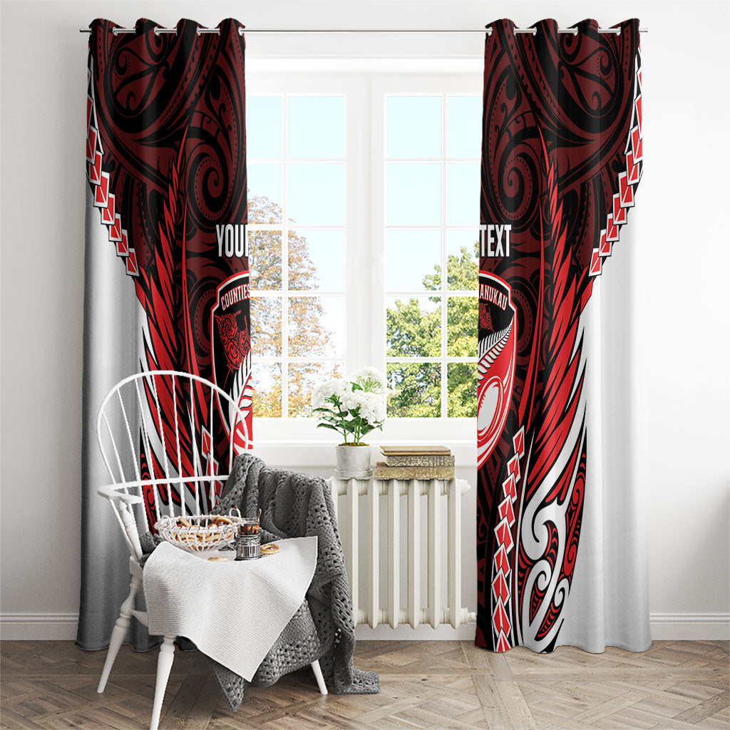 Counties Manukau 2026 Rugby Custom Window Curtain NZ Maori Silver Fern LT14 - Polynesian Pride