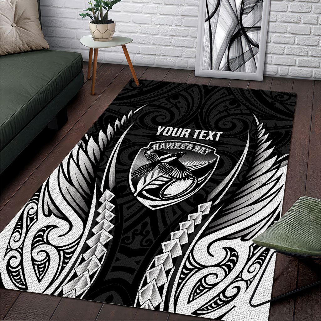 Hawke's Bay 2026 Rugby Custom Area Rug NZ Maori Silver Fern