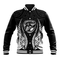 Hawke's Bay 2026 Rugby Custom Baseball Jacket NZ Maori Silver Fern LT14 Unisex Black - Polynesian Pride
