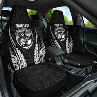 Hawke's Bay 2026 Rugby Custom Car Seat Cover NZ Maori Silver Fern LT14 One Size Black - Polynesian Pride