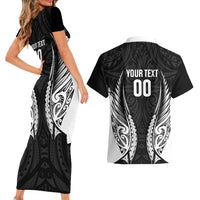 Hawke's Bay 2026 Rugby Custom Couples Matching Short Sleeve Bodycon Dress and Hawaiian Shirt NZ Maori Silver Fern