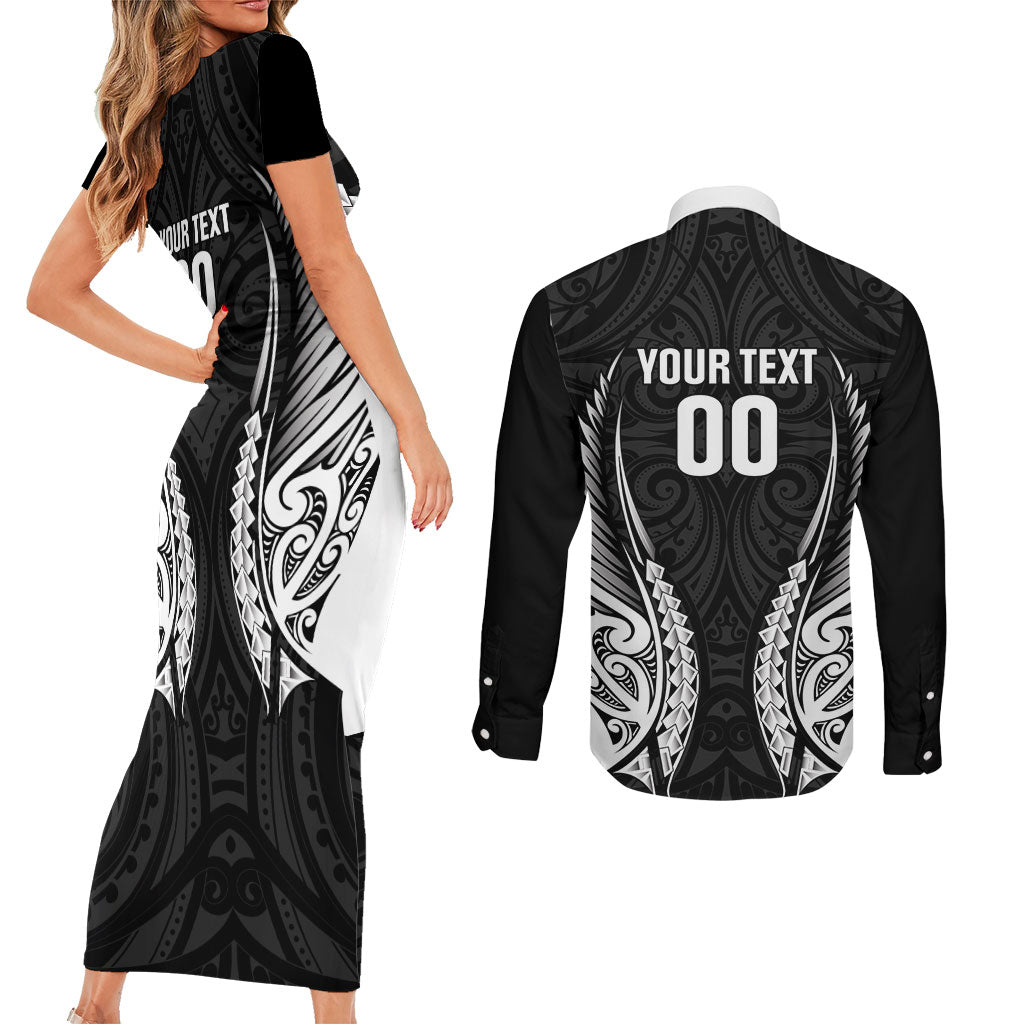 Hawke's Bay 2026 Rugby Custom Couples Matching Short Sleeve Bodycon Dress and Long Sleeve Button Shirt NZ Maori Silver Fern