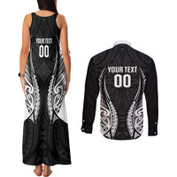 Hawke's Bay 2026 Rugby Custom Couples Matching Tank Maxi Dress and Long Sleeve Button Shirt NZ Maori Silver Fern
