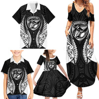 Hawke's Bay 2026 Rugby Custom Family Matching Summer Maxi Dress and Hawaiian Shirt NZ Maori Silver Fern
