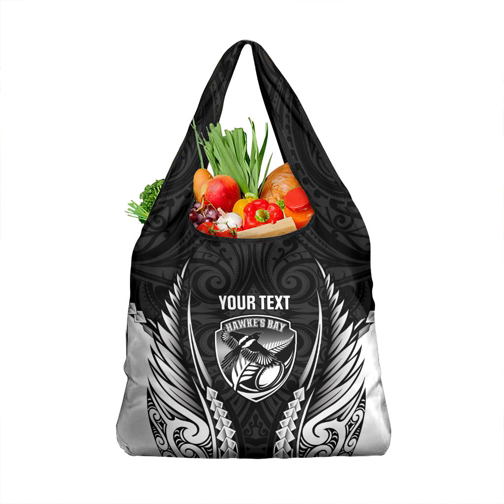 Hawke's Bay 2026 Rugby Custom Grocery Bag NZ Maori Silver Fern LT14 1-pack One Size Black - Polynesian Pride