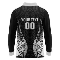 Hawke's Bay 2026 Rugby Custom Long Sleeve Polo Shirt NZ Maori Silver Fern