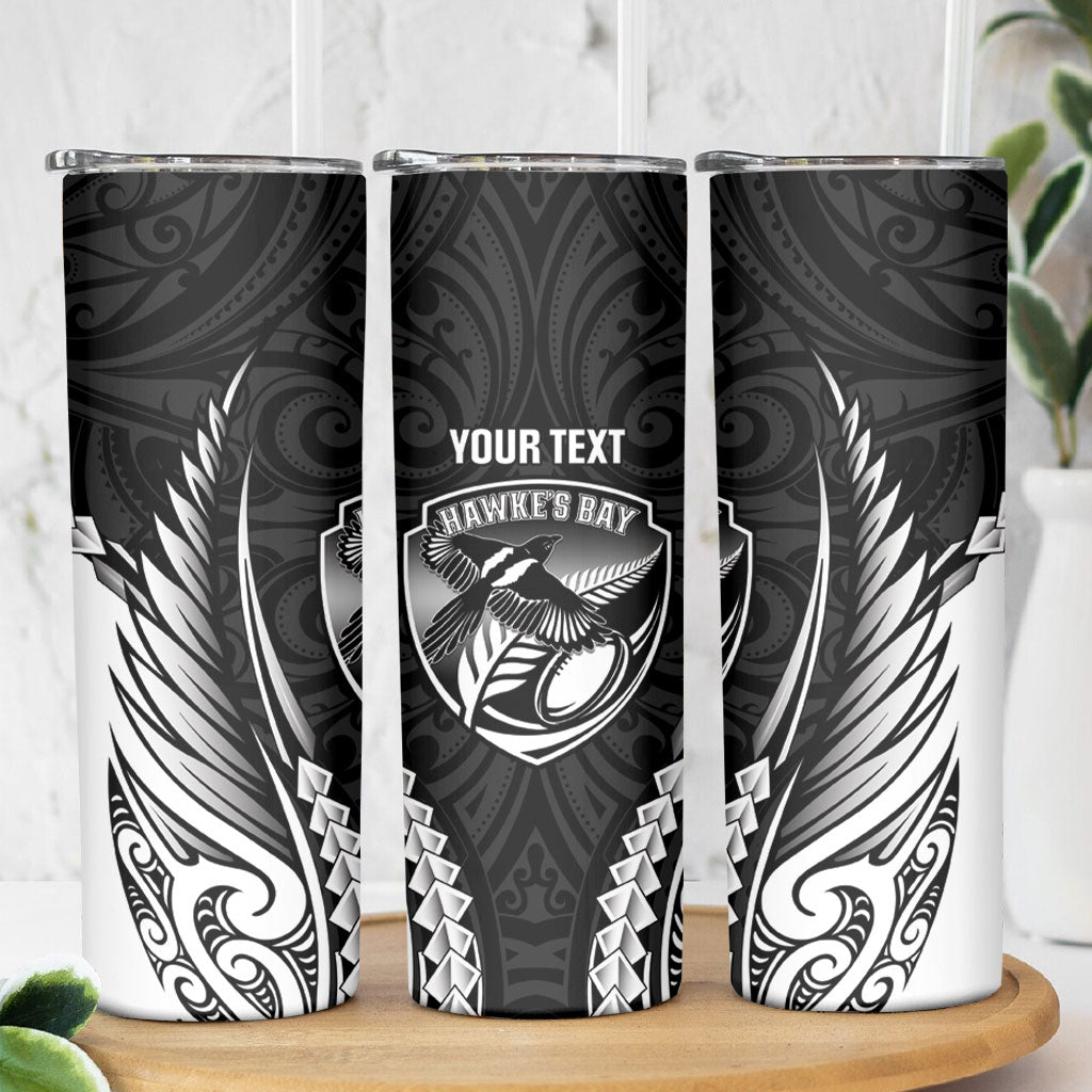 Hawke's Bay 2026 Rugby Custom Skinny Tumbler NZ Maori Silver Fern