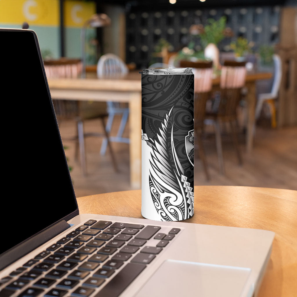 Hawke's Bay 2026 Rugby Custom Skinny Tumbler NZ Maori Silver Fern