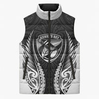 Hawke's Bay 2026 Rugby Custom Sleeveless Puffer Jacket NZ Maori Silver Fern LT14 Unisex Black - Polynesian Pride