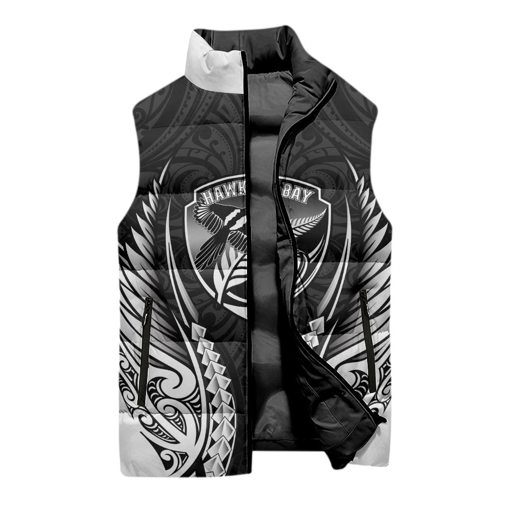 Hawke's Bay 2026 Rugby Custom Sleeveless Puffer Jacket NZ Maori Silver Fern LT14 - Polynesian Pride