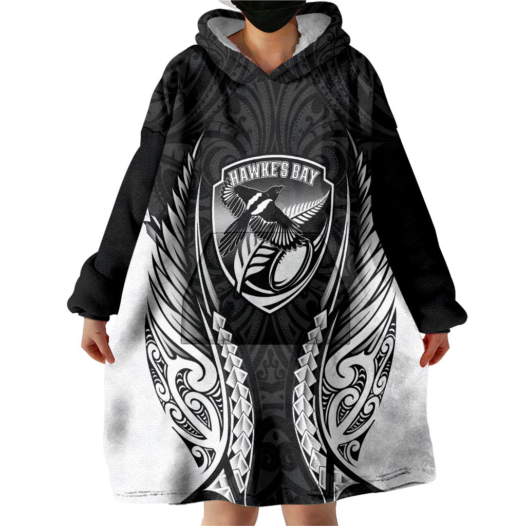 Hawke's Bay 2026 Rugby Custom Wearable Blanket Hoodie NZ Maori Silver Fern