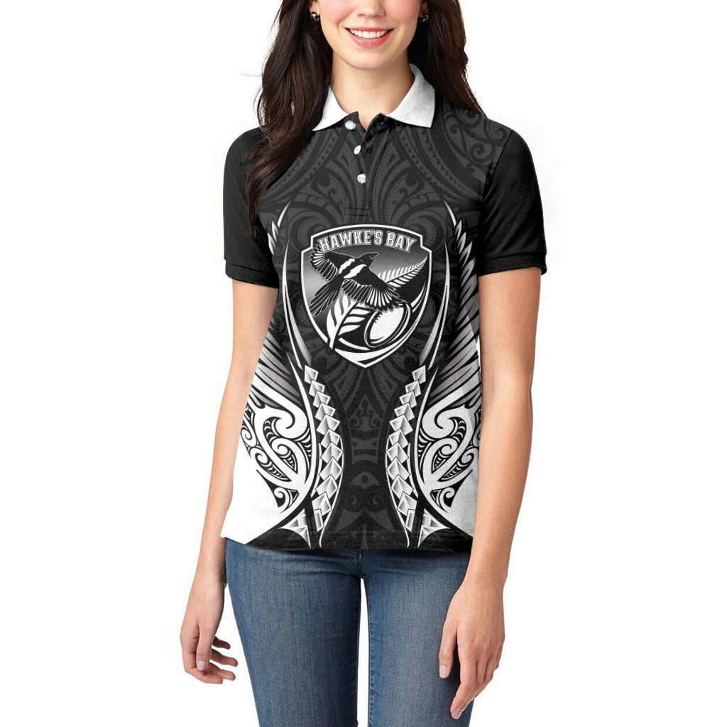 Hawke's Bay 2026 Rugby Custom Women Polo Shirt NZ Maori Silver Fern