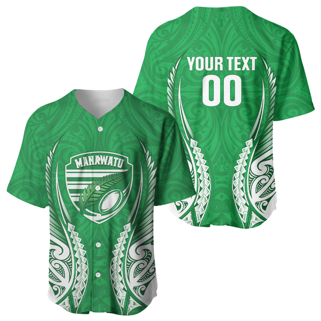 Manawatu 2026 Rugby Custom Baseball Jersey NZ Maori Silver Fern LT14 - Polynesian Pride