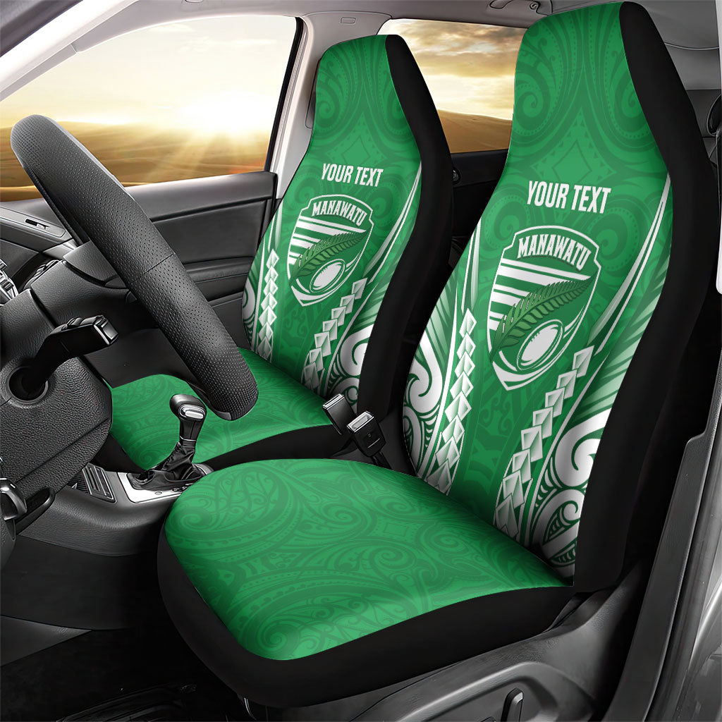 Manawatu 2026 Rugby Custom Car Seat Cover NZ Maori Silver Fern LT14 - Polynesian Pride