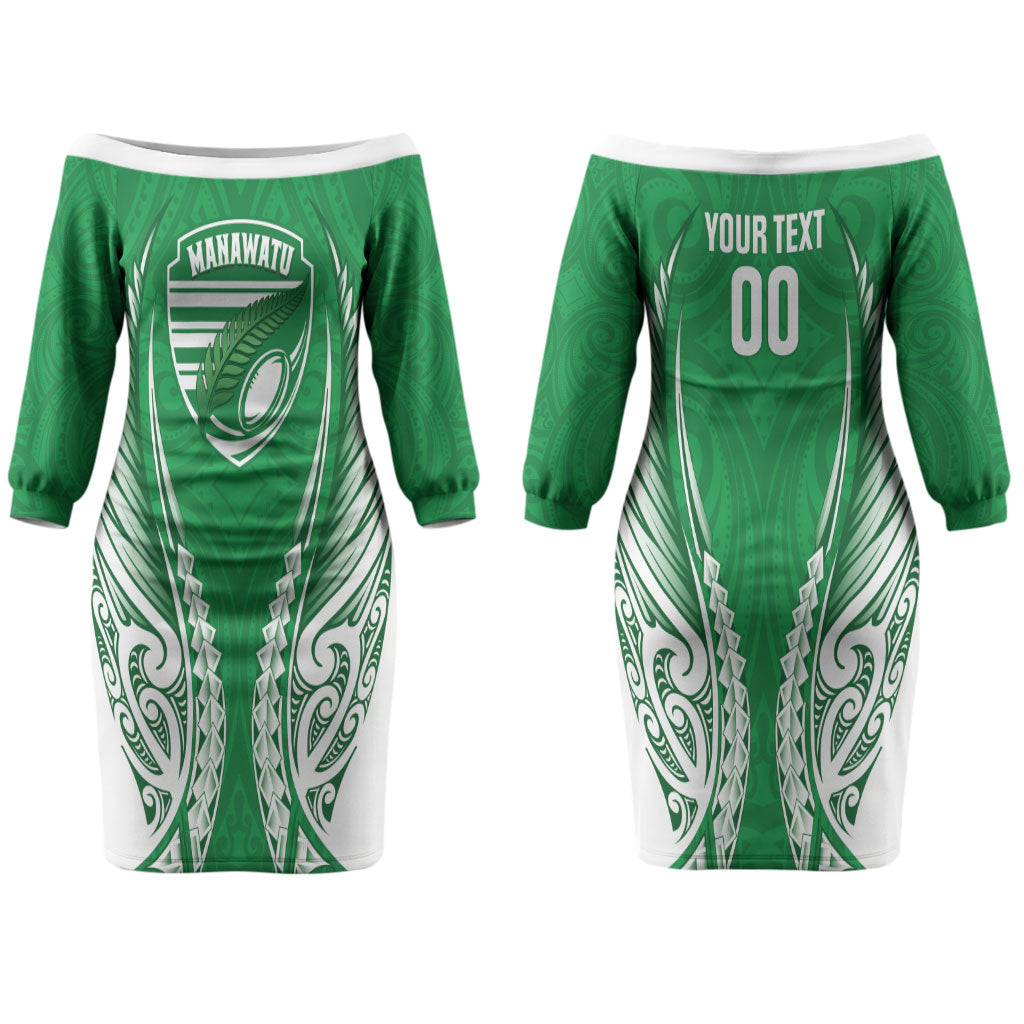 Manawatu 2026 Rugby Custom Couples Matching Off The Shoulder Long Sleeve Dress and Long Sleeve Button Shirt NZ Maori Silver Fern LT14