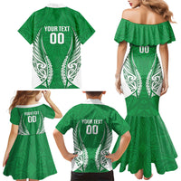 Manawatu 2026 Rugby Custom Family Matching Mermaid Dress and Hawaiian Shirt NZ Maori Silver Fern
