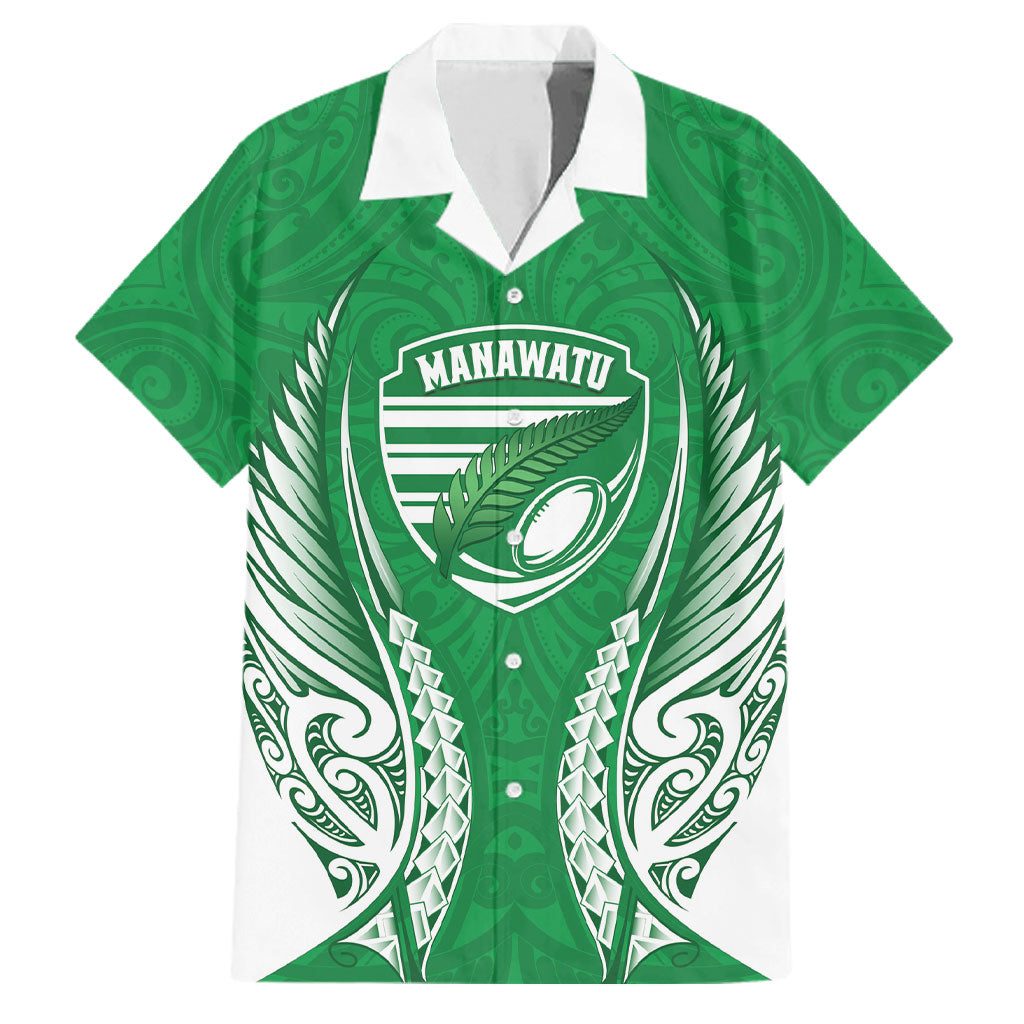 Manawatu 2026 Rugby Custom Family Matching Off Shoulder Short Dress and Hawaiian Shirt NZ Maori Silver Fern