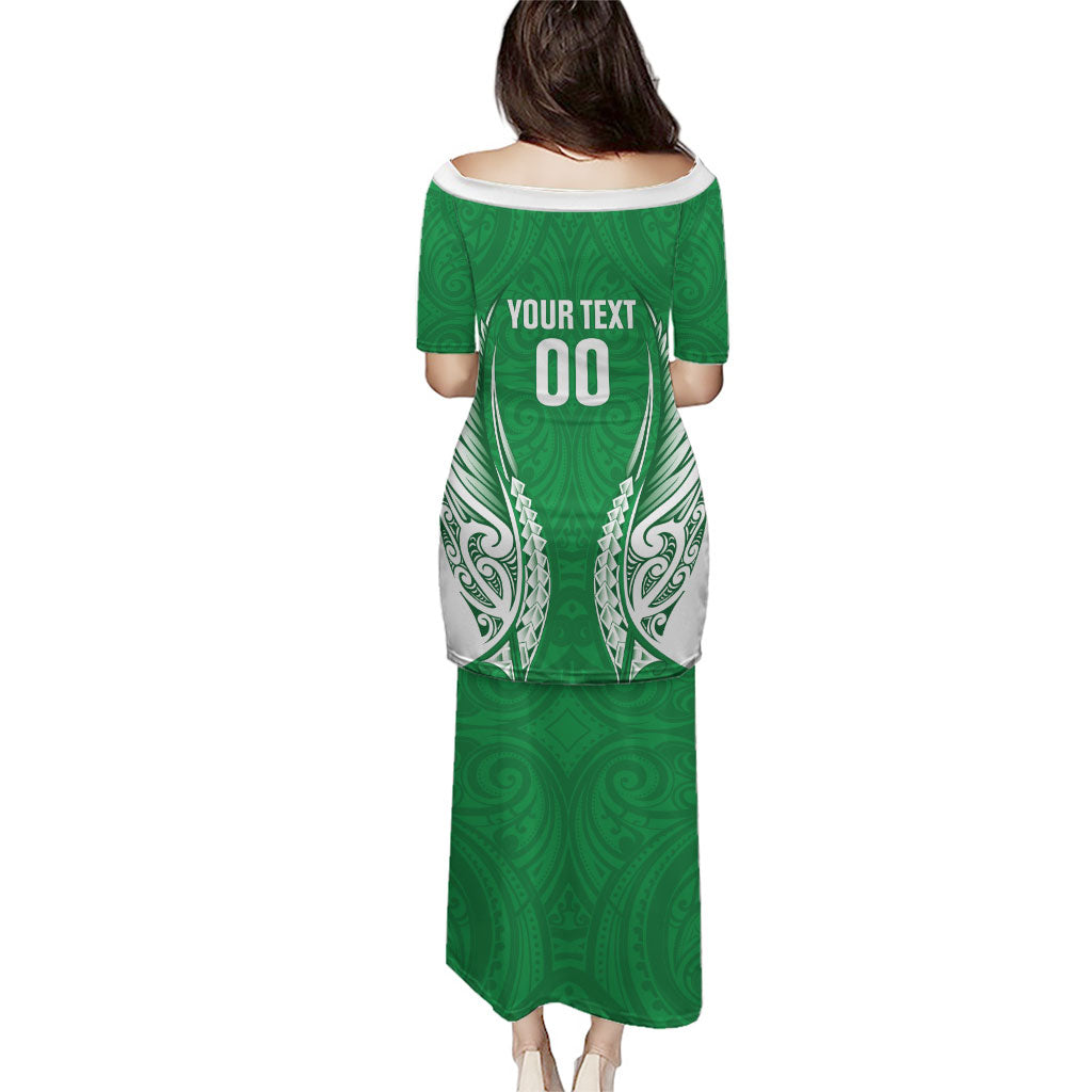 Manawatu 2026 Rugby Custom Family Matching Puletasi and Hawaiian Shirt NZ Maori Silver Fern