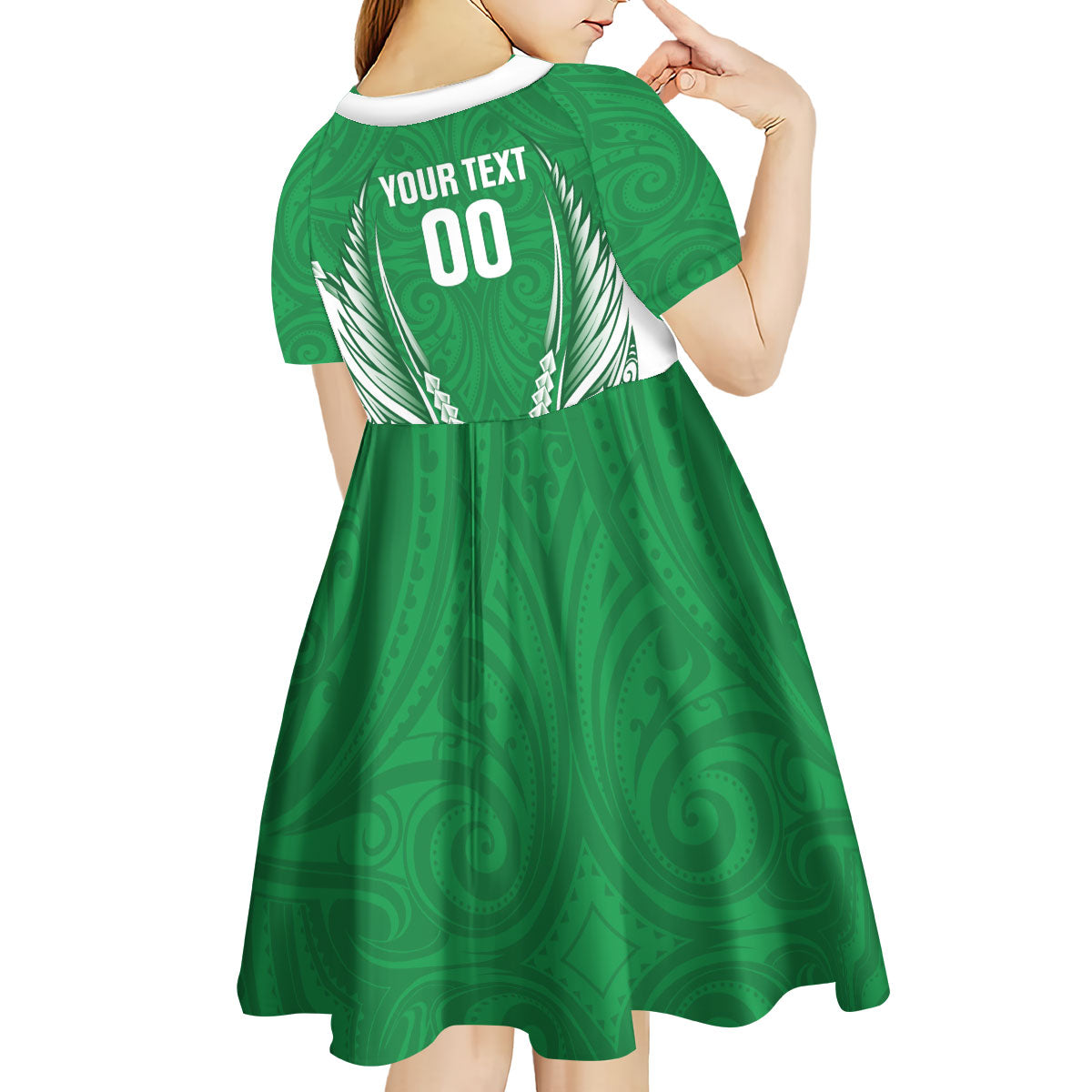 Manawatu 2026 Rugby Custom Kid Short Sleeve Dress NZ Maori Silver Fern
